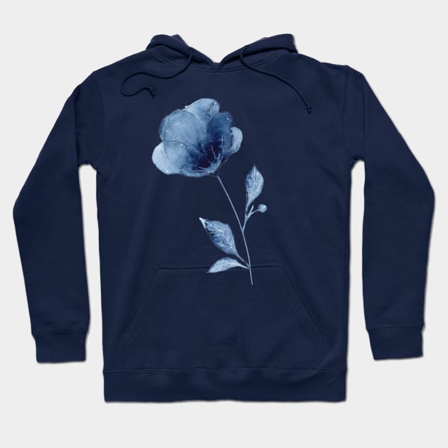 Indigo Flower Hoodie by Ellen Wilberg